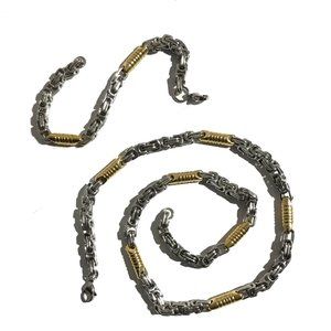 Stainless Steel Byzantine Necklace and Bracelet